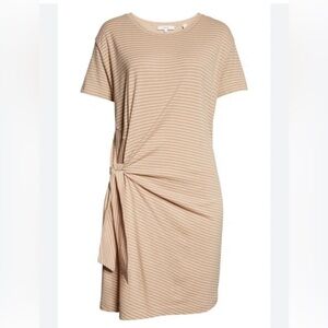 VINCE Striped Knot Sheath Mini Dress XS